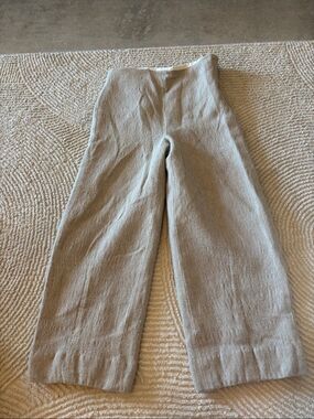 Vince Light Gray Knit Wide-Leg Women's Pants